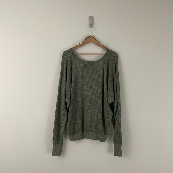 Free People We The Free Santa Clara Thermal Top Army Green Size Medium - Picture 2 of 6